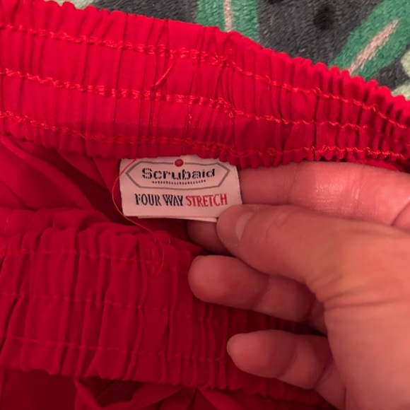 Scrubaid Bold Red Scrub Top and Bottoms - Picture 4 of 6